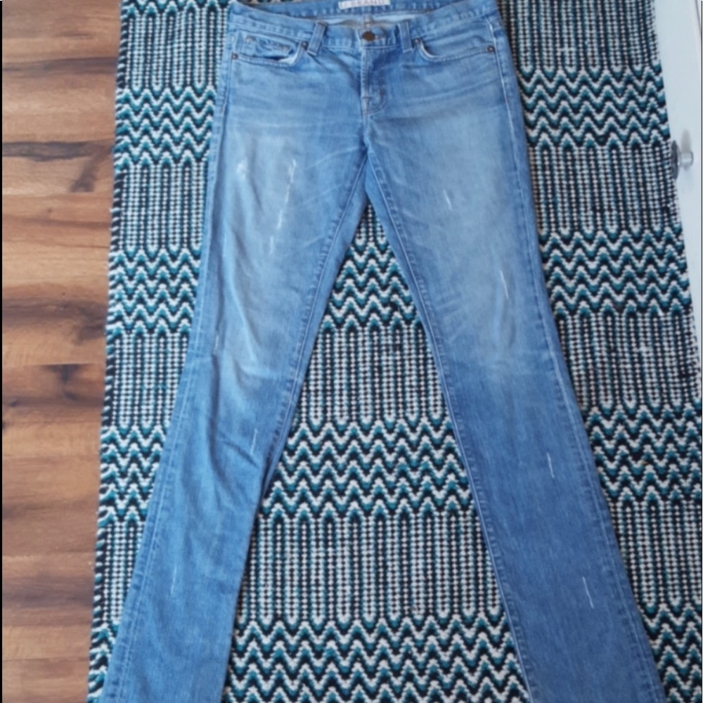 J Brand The Pencil Leg Distressed Jeans